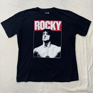 Design R+D T-Shirt Mens XL Black Rocky Balboa Sylvester Stallone Graphic Crew